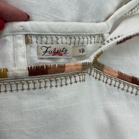 Faherty 100% organic cotton mini dress small s white - Picture 6 of 8